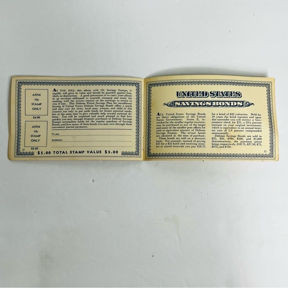 us w57 2 in postal savings booklet form ps33-10a savings stamps 1941 - Picture 5 of 8